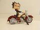 Rare Betty Boop On A Red Motorcycle Wearing Black Jacker New Boxed