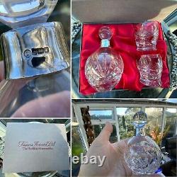 Rare Boxed Hallmarked Silver Collar C1996 Webb Cheltenham Mini Decanter 2 Tots