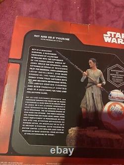 Rare Disney Store Rey & BB-8 Figure Statue Limited Edition 700 New Boxed Lights