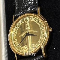 Rare Franklin Mint Sword Of Kings Swiss Mens Watch 925 Silver Dial New Boxed