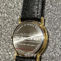 Rare Franklin Mint Sword Of Kings Swiss Mens Watch 925 Silver Dial New Boxed