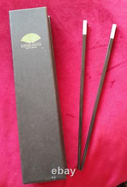 Rare Luxury Mandarin Oriental Hong Kong Art Deco Chopsticks New & Boxed