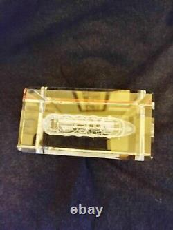 Rare ROYAL CARIBBEAN Symphony Of The Seas Crystal 3D Paperweight, With Box