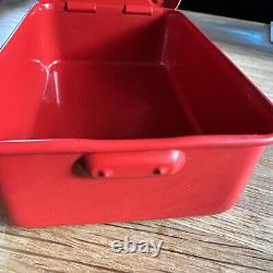 Rare SS13 Supreme small flip top metal box red toolbox enamel duralex logo