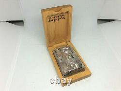Rare! ZIPPO Full Striped Mother of Pearl GILBERT VANEL Shell Case Lighter w Box