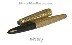 Rare vintage New Parker 18 K Gold Fountain Pen, 32.5 Grams Flames pattern Box