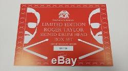 Roger Taylor Queen Signed Drum Head Drum Sticks Vinyl Box Set #009 Rare Mint New