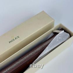 Rolex Pen Case Brown Leather New Boxed Authentic Ballpoint Collectors Rare Gift