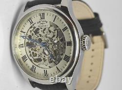 Rotary GS02940/06 RARE Skeleton Dial Mechanical Black Leather Strap NEW BOXED