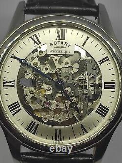 Rotary GS02940/06 RARE Skeleton Dial Mechanical Black Leather Strap NEW BOXED