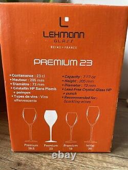 Ruinart Champagne Lehmann Cristallin Premium 23 CL Flutes Rare X 6 New & Boxed