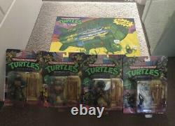 TMNT Teenage Mutant Ninja Turtles Carded figures + Blimp -Ultra Rare 4Grading