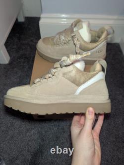 UGG Lowmel Sand Suede Sheepskin Trainers RARE