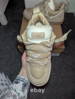 UGG Lowmel Sand Suede Sheepskin Trainers RARE