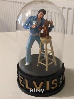 V. RARE'Elvis Sings Teddy Bear' Glass Dome Ornament BRAND NEW BOXED