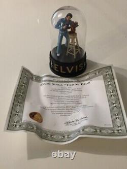 V. RARE'Elvis Sings Teddy Bear' Glass Dome Ornament BRAND NEW BOXED