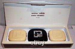 VINTAGE PACO RABANNE METAL SOAP 100g x 3 GIFT SET NEW BOXED & SEALED RARE