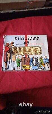 VINTAGE RARE 1st ISSUE AIRFIX HO/OO CIVILIANS X 48 pieces NEW ON SPRUE IN BOX