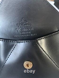 VIVIENNE WESTWOOD VW Private rare black leather coin purse. Gold Orb. NEW boxed