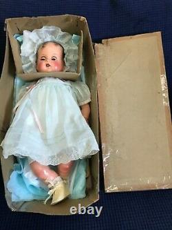 VTG 1940s NEW WBox Ideal Baby Beautiful Miracle 34th St 16 Doll RARE Blue Dress