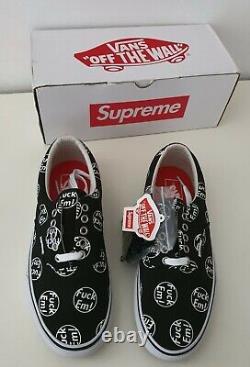 Very rare new with box FW14 Supreme Vans Pro Fuc'Em! US 8 UK 7 EUR 40.5 black