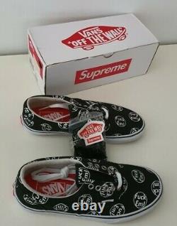 Very rare new with box FW14 Supreme Vans Pro Fuc'Em! US 8 UK 7 EUR 40.5 black