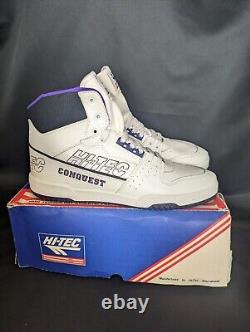 Vintage 1980s Hi-Tec Conquest Trainers Size UK 9 Boxed New Rare Deadstock