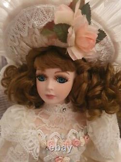 Vintage Porcelain Doll Set x 4 RARE 21 Boxed (2 are NEW) PLUS WOODEN STANDS