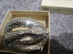 Vintage Rare American Whiting And Davis Silver Snake Belt And Bracelet Boxed New