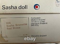 Vintage Sasha Doll in Box 16 Rare Brand New in Box! Brunette in Red Dress. N