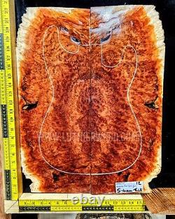 Western Red Box Burl Guitar Top Bookmatched Set Luthier Supplies SUPER RARE