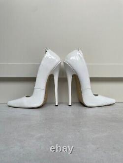 White Rare Extreme High Heels 18.5cm 42 / 9.5 New Fetish Pumps With Box