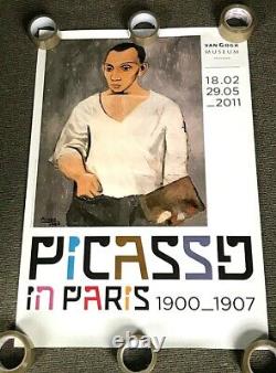 Affiche d'exposition d'art rare et inutilisée de Picasso dans une boîte au Musée Van Gogh de Paris en 2011