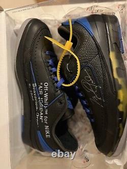 Air Jordan 2 Retro Low SP Off-White Noir Bleu UK6/ US7 Neuf dans la boîte DS Rare