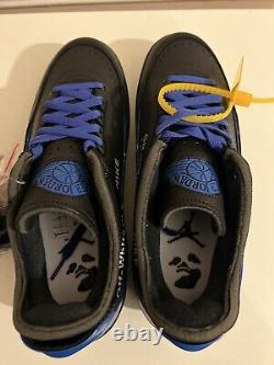 Air Jordan 2 Retro Low SP Off-White Noir Bleu UK6/ US7 Neuf dans la boîte DS Rare