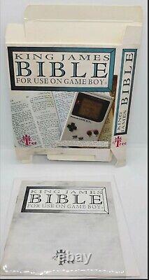 Bible du roi James rare pour la boîte et le manuel de Nintendo Gameboy authentique