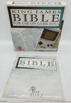 Bible du roi James rare pour la boîte et le manuel de Nintendo Gameboy authentique