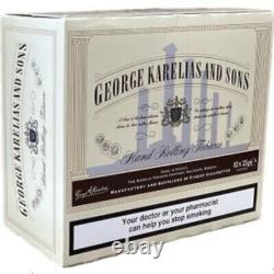 Boîte de tabac à rouler à la main George Karelias & Sons White Smooth 10x25g rare