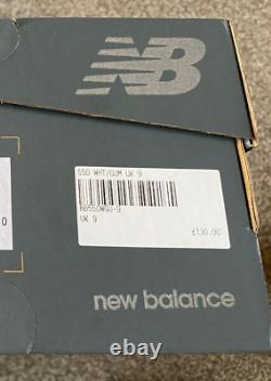 Boîte rare NEUVE New Balance 550 Blanc Gomme Hommes Taille UK 9 BB550WGU