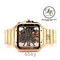 Cartier Santos Squelette Whsa0016 18k Rose Gold Watch Box/papers Rare Unworn