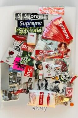 Collection de stickers Suprême 50+ Logos originaux dans une boîte rare Suprême avec cadeaux gratuits