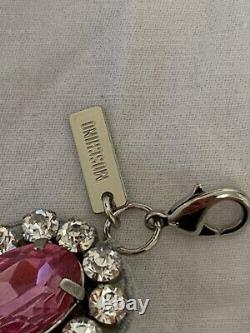 Collier à déclaration orné de cristaux avec broche rose MOSCHINO NEUF DANS SA BOÎTE RARE