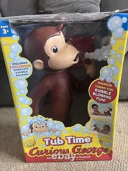 Curious George Bulleur de bulles Bain Temps MARQUE NEUF DANS LA BOÎTE - RARE