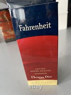 DIOR FARENHEIT VINTAGE Boîte 100ml avec dépliant publicitaire des années 1980 Rare NEUF