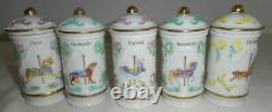 Ensemble De 19 Nouveaux Lenox L'épice Carousel Fine Porcelaine 1993 Jars Box Rare Vintage