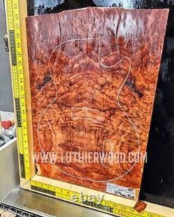 Ensemble assorti de dessus de guitare en placage de burl de buis rouge de l'Ouest - Fournitures de luthier SUPER RARE