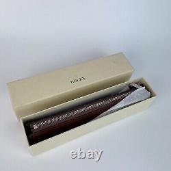 Étui à stylo Rolex en cuir marron neuf dans sa boîte, authentique, stylo à bille de collection rare, cadeau.