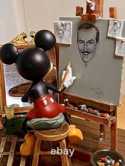 FIGURINE RARE DE MICKEY MOUSE AUTOPORTRAIT WALT DISNEY WORLD NEUVE DANS SA BOÎTE