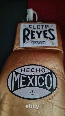 Gants de boxe professionnels Cleto Reyes Professional Gold Contest Vintage Rare 8oz Authentiques