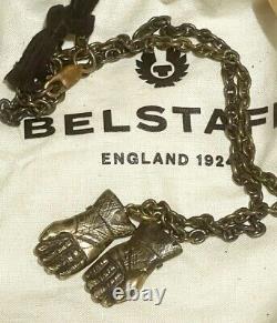 Gants faits à la main BELSTAFF, collier en laiton, tout neuf dans sa boîte, rare, fabriqué en Angleterre.